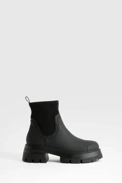 All Boots|Boots*boohoo Wide Fit Neoprene Panel Chelsea Boots black