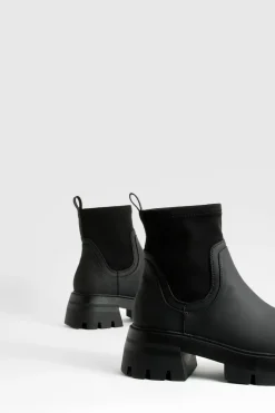 All Boots|Boots*boohoo Wide Fit Neoprene Panel Chelsea Boots black