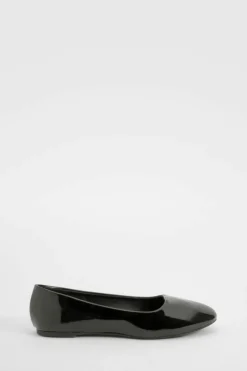 Ballet Flats|Flats*boohoo Wide Fit Patent Ballet Flats black