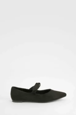 Flats|Ballet Flats*boohoo Wide Fit Pointed Bow Detail Ballet Flats black