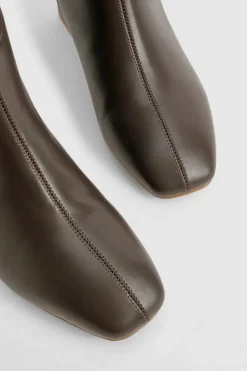 Heels|Over The Knee Boots*boohoo Wide Fit Ruched Block Knee High Boots chocolate