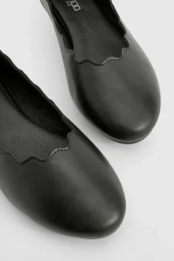 Ballet Flats|Flats*boohoo Wide Fit Scallop Edge Ballet Flats black