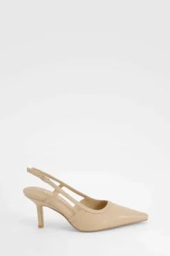 Heels*boohoo Wide Fit Slingback Court Shoes nude