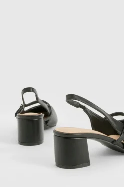 Ballet Flats|Flats*boohoo Wide Fit Slingback Low Block Ballet black