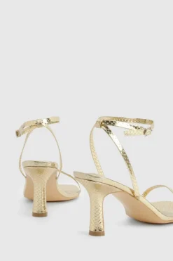 Heels*boohoo Wide Fit Snake 2 Part Heels gold