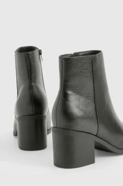 All Boots|Boots*boohoo Wide Fit Snake Panel Shoe Boots black