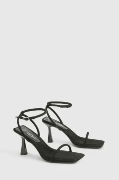 Heels*boohoo Wide Fit Square Two Part Heels black