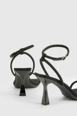 Heels*boohoo Wide Fit Square Two Part Heels black