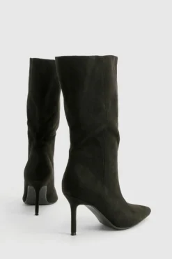 Over The Knee Boots|Knee High Boots*boohoo Wide Fit Stiletto Knee High Boots black