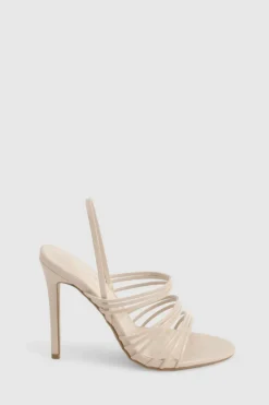 Heels*boohoo Wide Fit Strappy Slingback Heels nude