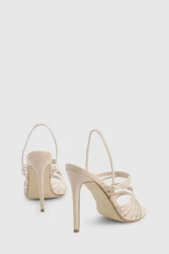 Heels*boohoo Wide Fit Strappy Slingback Heels nude