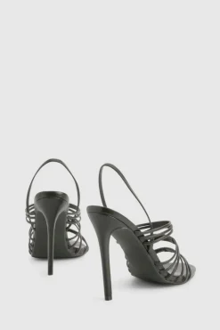 Heels*boohoo Wide Fit Strappy Slingback Heels black