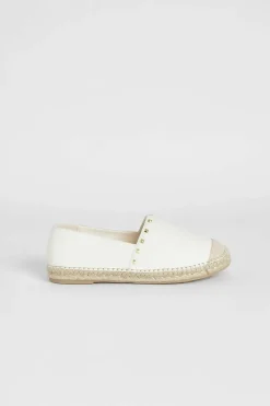 Sandals*boohoo Wide Fit Stud Detail Espadrilles cream