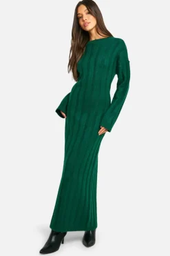 Maxi Dresses|Jumper Dresses*boohoo Wide Soft Rib Knitted Maxi Dress bottle