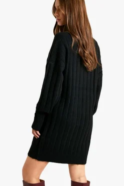 Jumper Dresses|Jumper Dresses*boohoo Wide Soft Rib Roll Neck Jumper Dress black