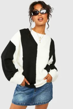 Oversized Jumpers*boohoo Wide Stripe Oversized Jumper black