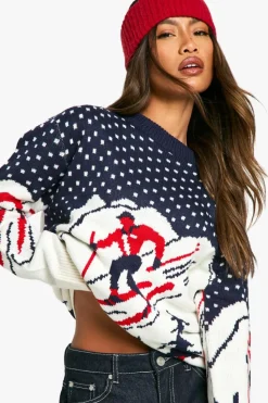 Jumpers|Jumpers & Cardigans*boohoo Winter Ski Knitted Jumper navy