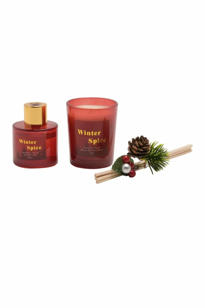 Candles & Diffusers|Candles*The Novelties Company Winter Spice 70g Candle & 30ml Diffuser Gift Set Red