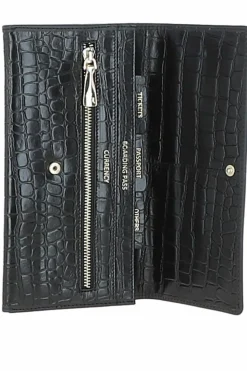 Handbags|Travel Accessories*Ashwood Leather Wise Tour' Croc Print Real Leather Gift Travel Set Black