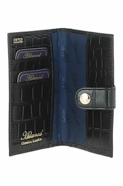Handbags|Travel Accessories*Ashwood Leather Wise Tour' Croc Print Real Leather Gift Travel Set Black