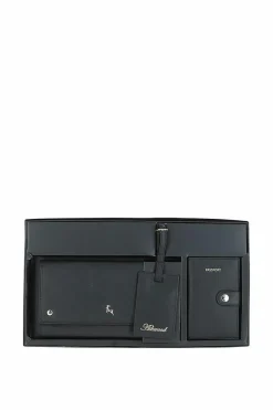 Handbags|Travel Accessories*Ashwood Leather Wise Tour' Real Leather Gift Travel Set Black