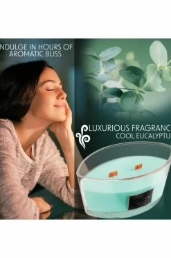 Candles & Diffusers|Candles*Deco Express Woodwick Candles - Cool Eucalyptus Green