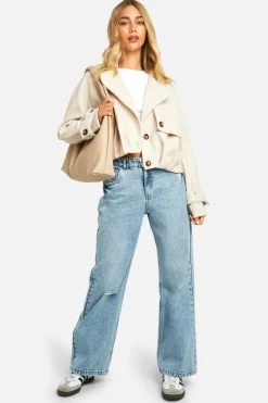 Up To 80% Off Winter Warmers|Wool Look Coats*boohoo Wool Look Cropped Jacket stone