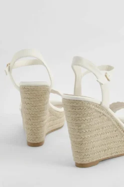 Wedges|Heels*boohoo Woven 2 Part Wedge white