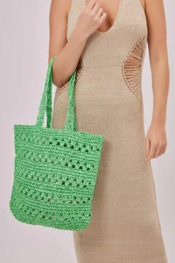 Handbags|Tote Bags*My Accessories London Woven Crochet Tote Green