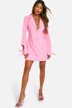 Blazer Dresses*boohoo Woven Cut Out Cross Back Blazer Dress bubblegum