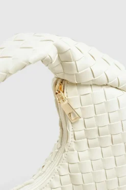 Woven Bags|Handbags*boohoo Woven Grab Bag cream