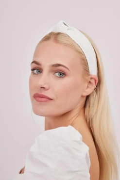 Hair Accessories*My Accessories London Woven Knot Headband in Pink White