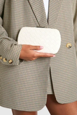 Woven Bags|Handbags*boohoo Woven Leather Look Clutch Bag white