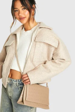Woven Bags|Cross-Body Bags*boohoo Woven Leather Look Cross Body Bag taupe