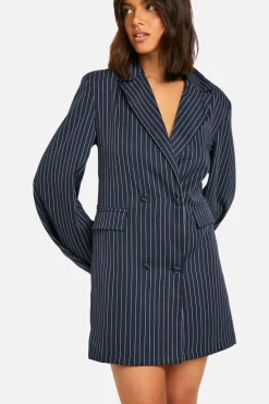 Blazer Dresses*boohoo Woven Pocket Front Oversized Blazer navy