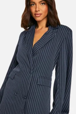 Blazer Dresses*boohoo Woven Pocket Front Oversized Blazer navy