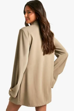 Blazer Dresses|Mini Dresses*boohoo Woven Pocket Front Oversized Blazer Dress taupe