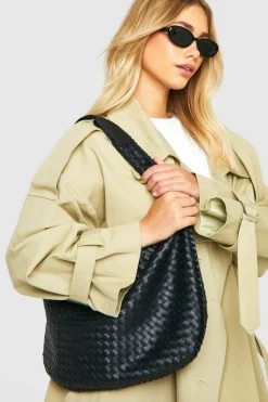 Woven Bags|Handbags*boohoo Woven Slouchy Tote Bag black