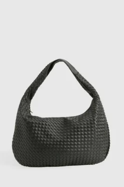 Woven Bags|Handbags*boohoo Woven Slouchy Tote Bag black