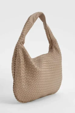 Woven Bags|Handbags*boohoo Woven Slouchy Tote Bag taupe