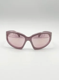 Sunglasses*SVNX Wrap Around Sunglasses in Pearlized Pink
