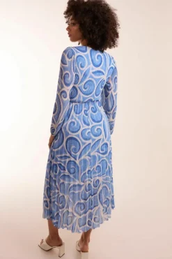 Wrap Dresses*Blue Vanilla Wrap Pleated Dress Blue