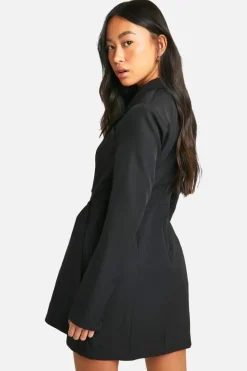 Blazer Dresses|Wrap Dresses*boohoo Wrap Tailored Blazer Dress black