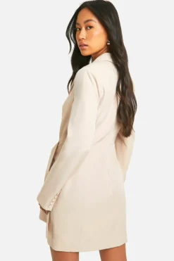 Blazer Dresses|Wrap Dresses*boohoo Wrap Tailored Blazer Dress nude