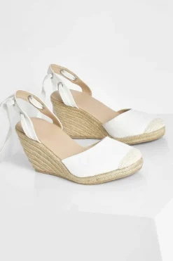 Wedges|Heels*boohoo Wrap Up Espadrille Wedges white