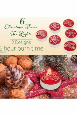 Candles & Diffusers|Candles*Deco Express X'mas Tealight 6 pcs Pack 6 Hours Multi