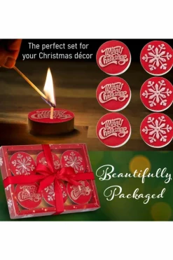 Candles & Diffusers|Candles*Deco Express X'mas Tealight 6 pcs Pack 6 Hours Multi