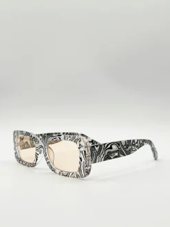 Sunglasses*SVNX Zebra Print Square Frame Sunglasses Multi